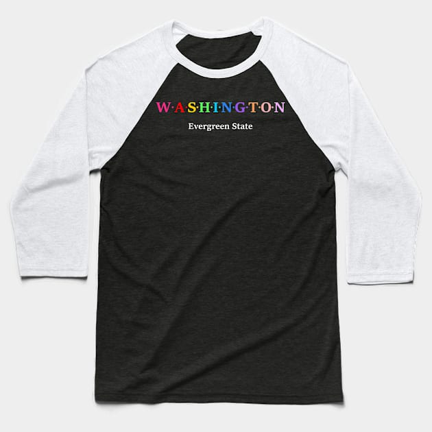 Washington, USA. Evergreen State. Baseball T-Shirt by Koolstudio